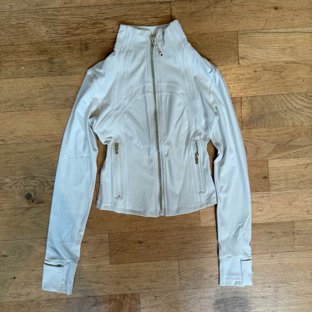 Lululemon Athletica Cream Leather Jacket